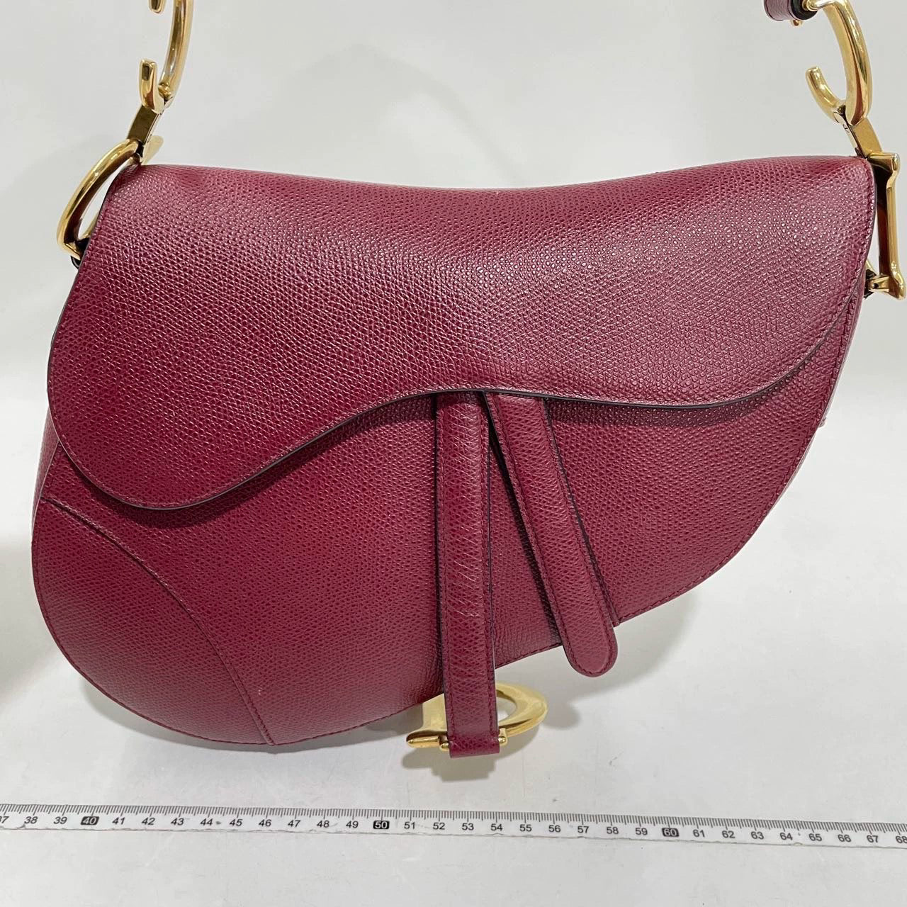 Dior Saddle Grained Shoulder Bag Leather Red