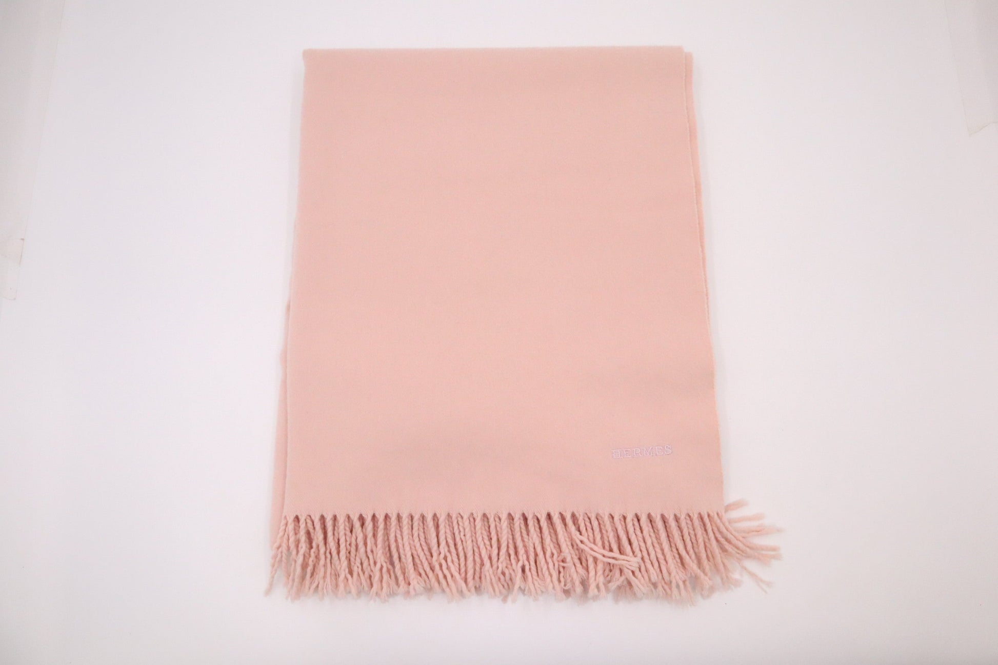 Hermes Stole In Rose Buvard Cashmere Handbag Travel Bag