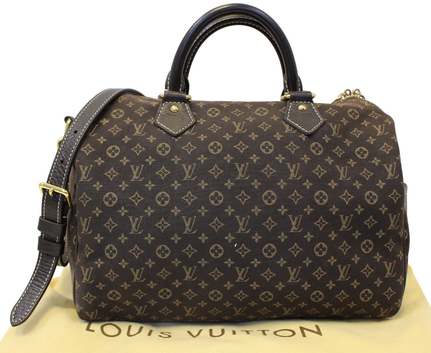 Louis Ebene Lin Speedy Bandouliere Satchel Bag Mini Travel Bag