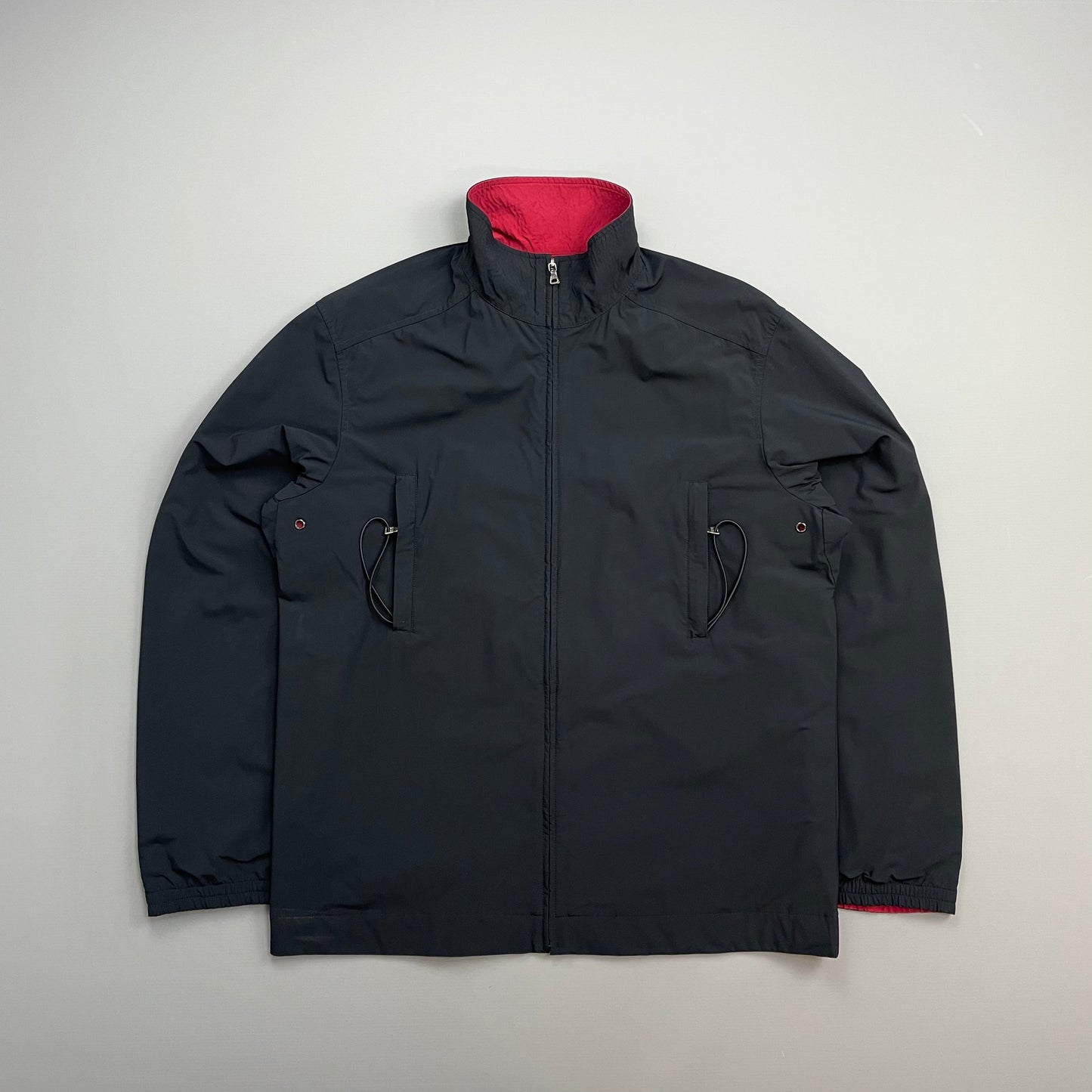 Prada Handbag Sport & 00s Reversible Track Windbreaker Jacket Nylon Red Navy