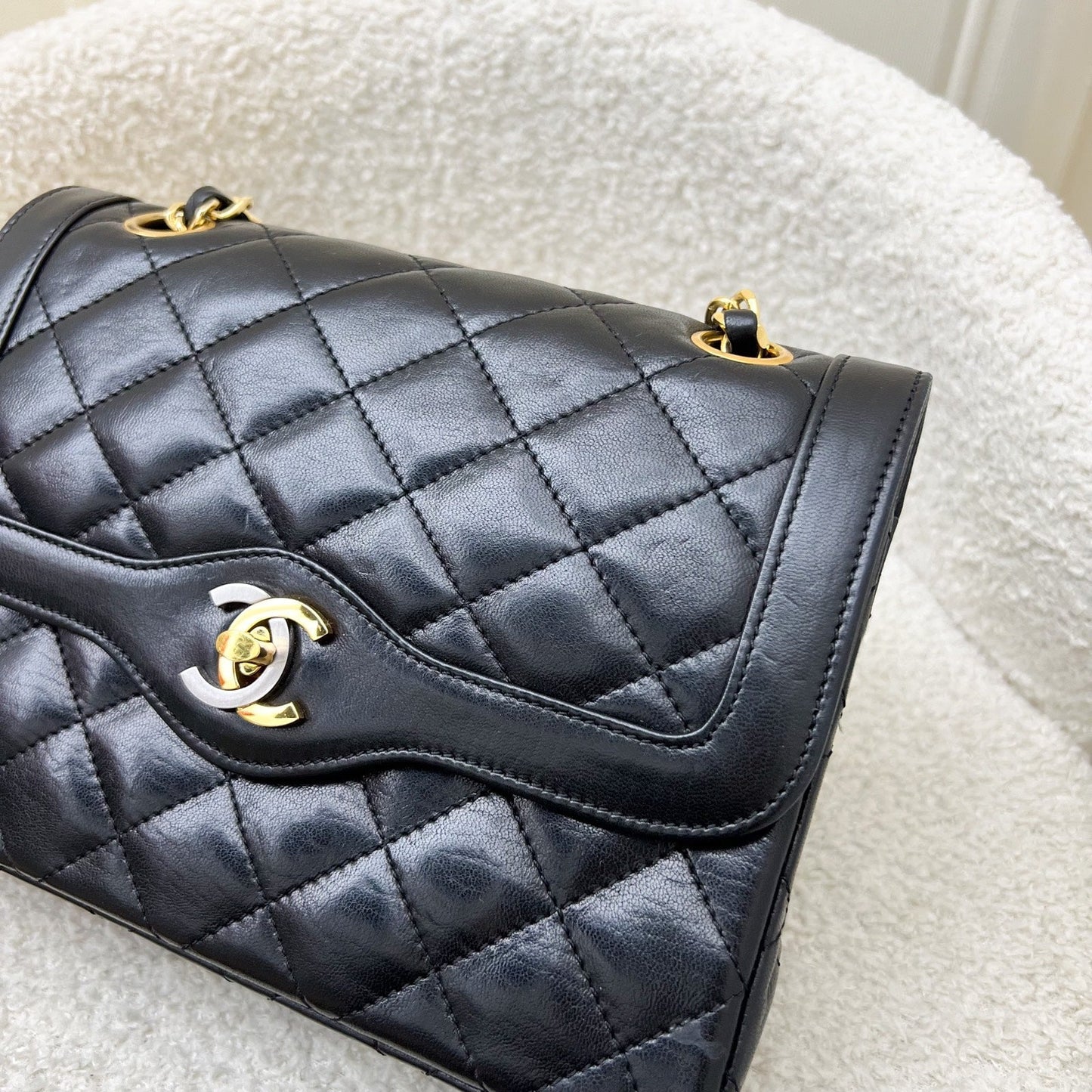 Chanel Seasonal Small Flap with 2-tone Turn Lock and Gold-Plated HW Accessory