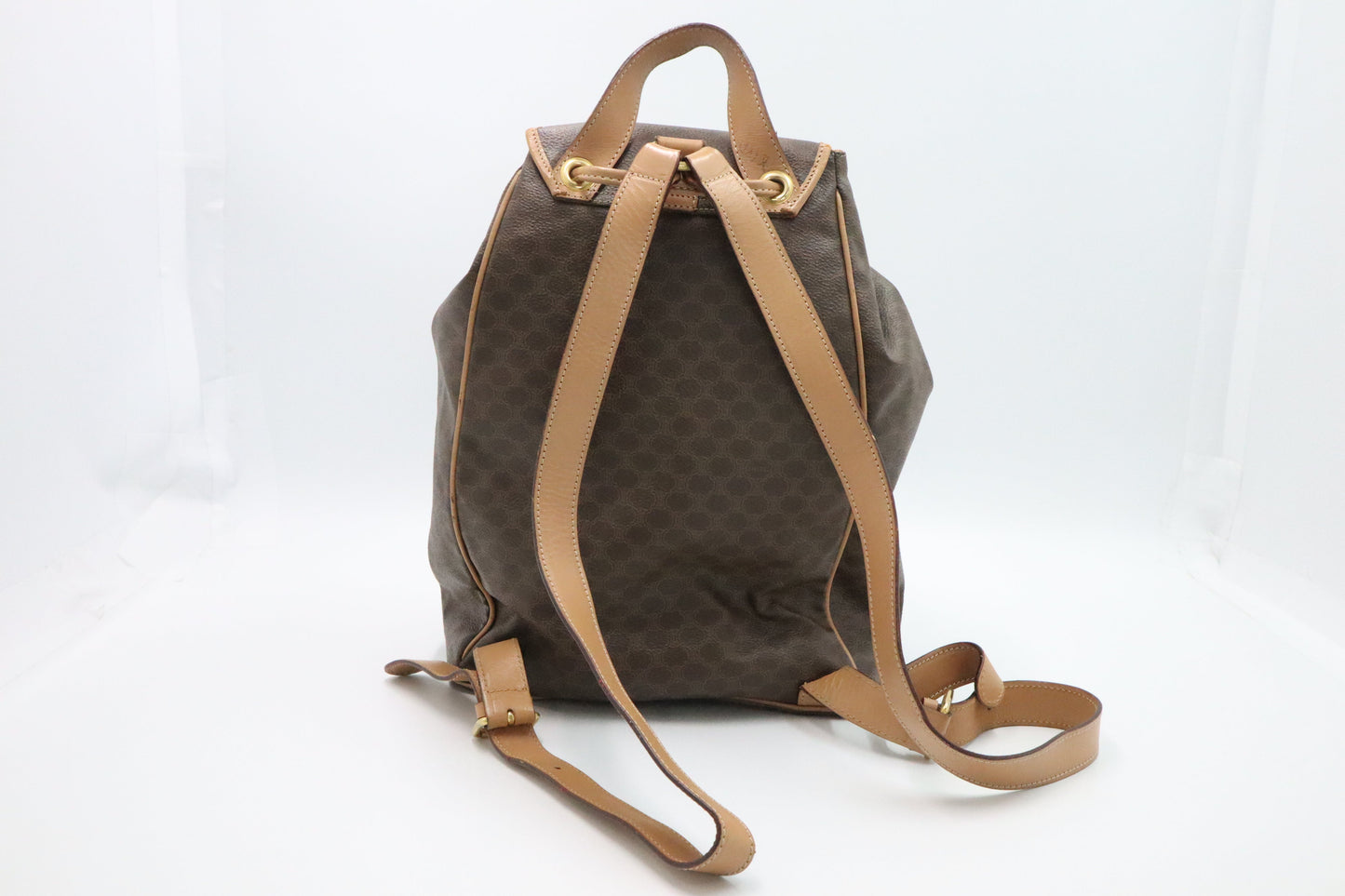 Celine Backpack In Macadam Handbag Canvas Brown