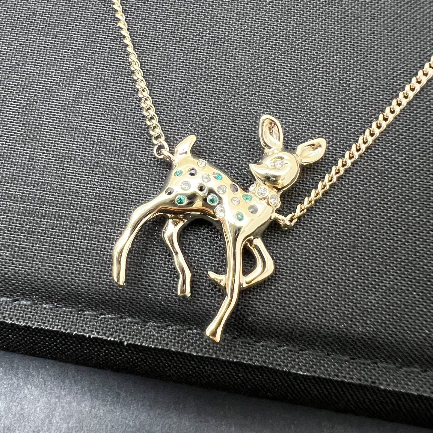 VIP Bambi Deer Necklace with Pearls in LGHW Signature