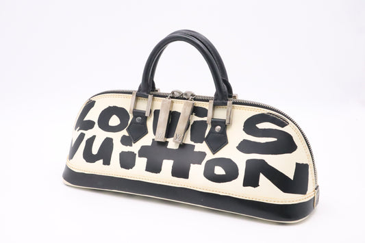 Louis Vuitton x Stephen Spro Alma Horizontal & Black White Leather Handbag