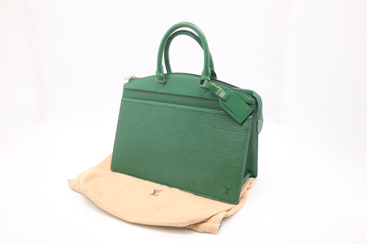 Louis Vuitton Riviera Green Leather Epi Handbag
