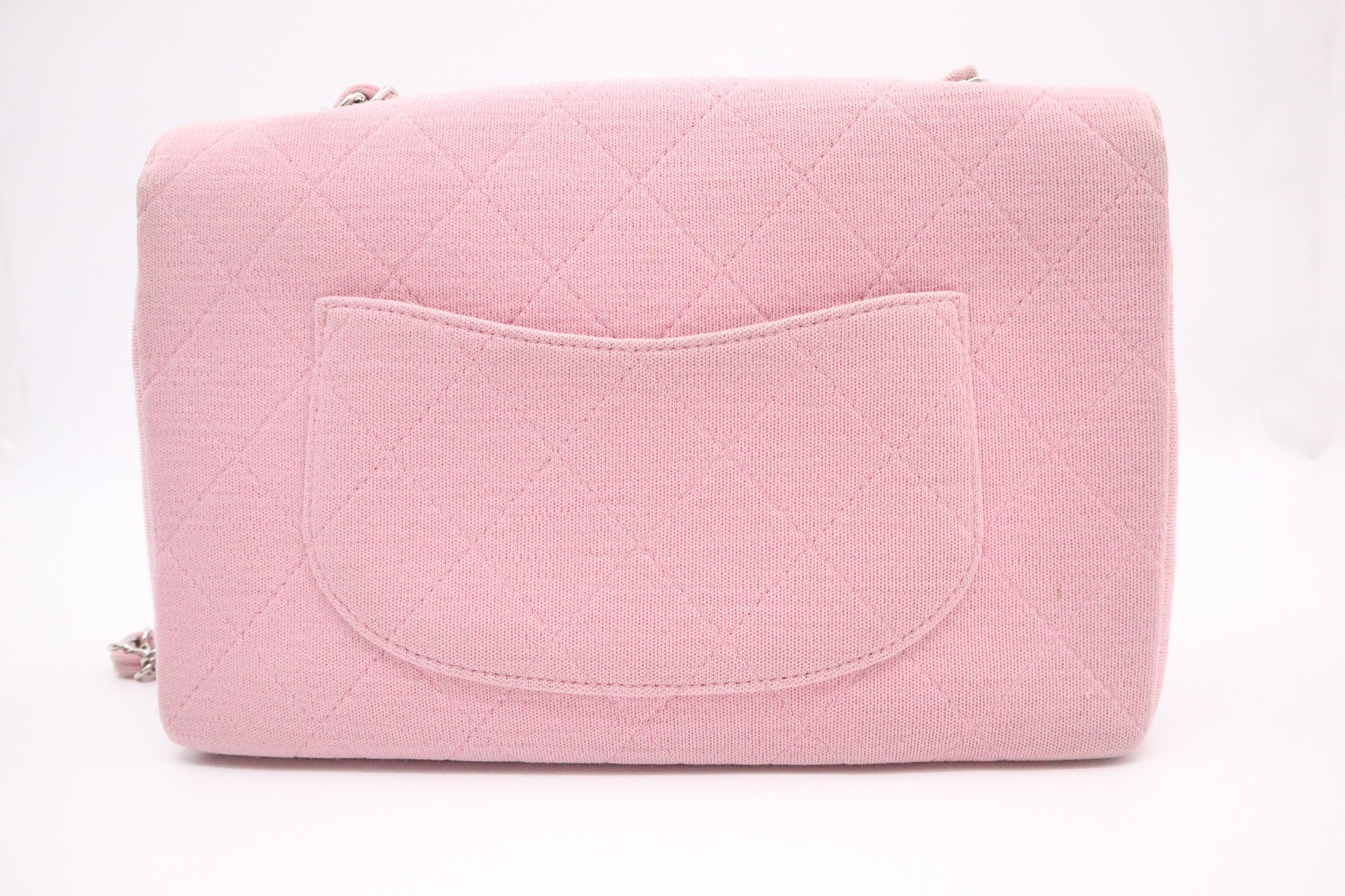 Chanel Flap Cotton Pink Canvas Handbag