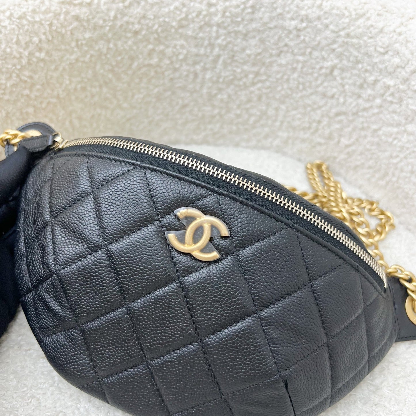 Chanel Heart Adjustable Chain Waist in Black Caviar and AGHW (Model: ) Accessory