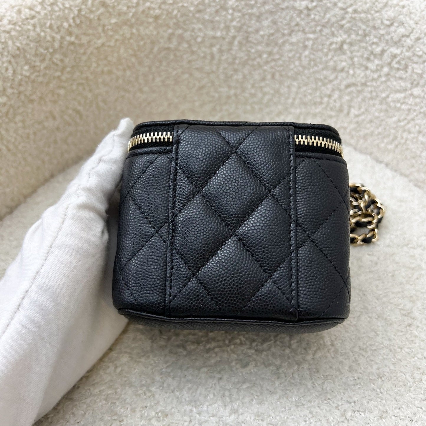 Chanel Mini Cube Vanity in Black Caviar and LGHW