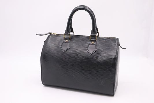 Louis Vuitton Speedy 25 Black Leather Epi Handbag