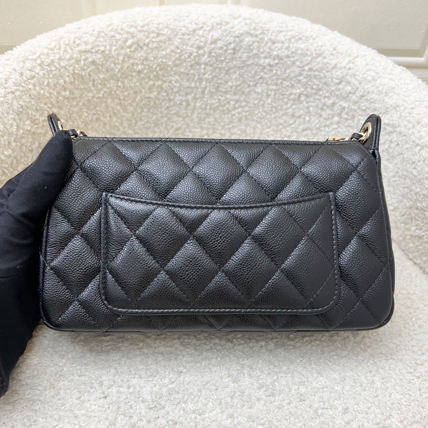 Chanel [BN - Local Set - July 2025] Clutch with Chain in Black Caviar GHW (Model: )
