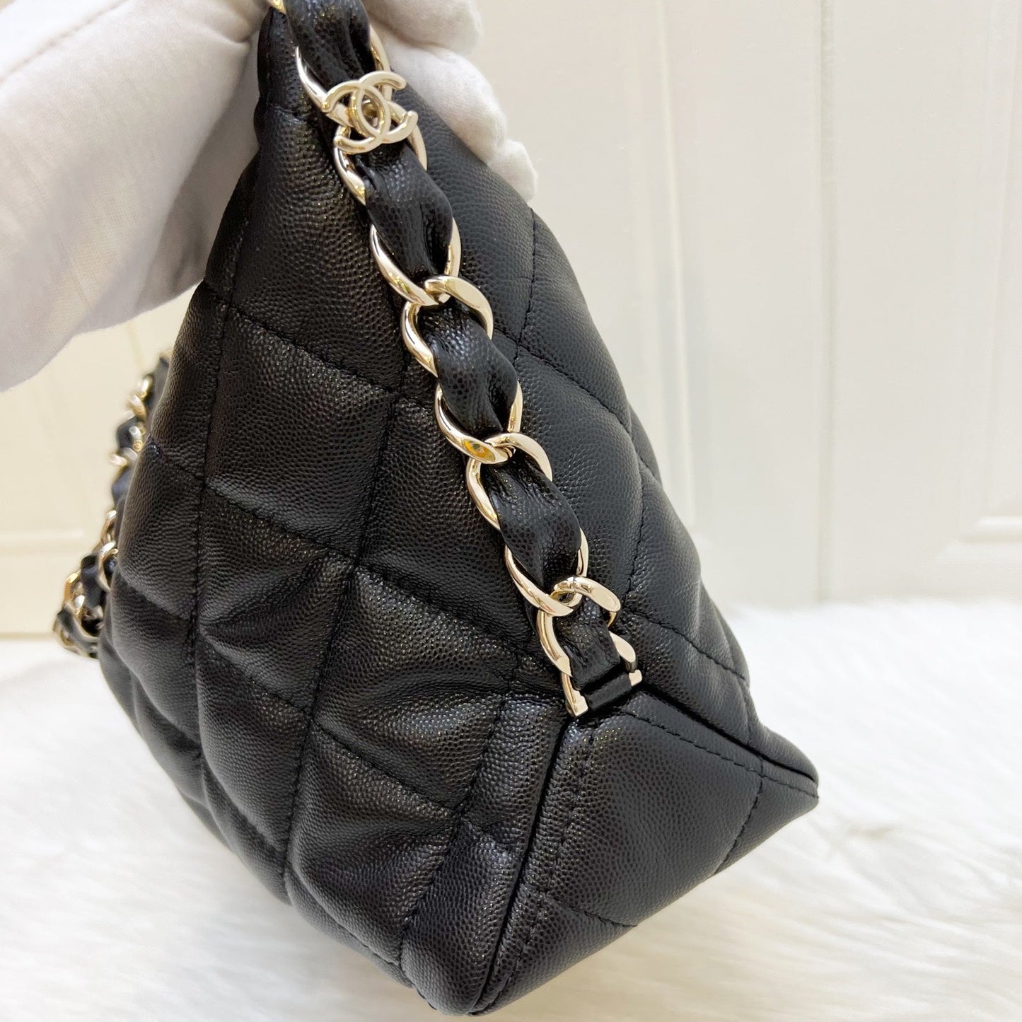 Chanel Large Hobo Bag in Black Caviar and LGHW (Model: )