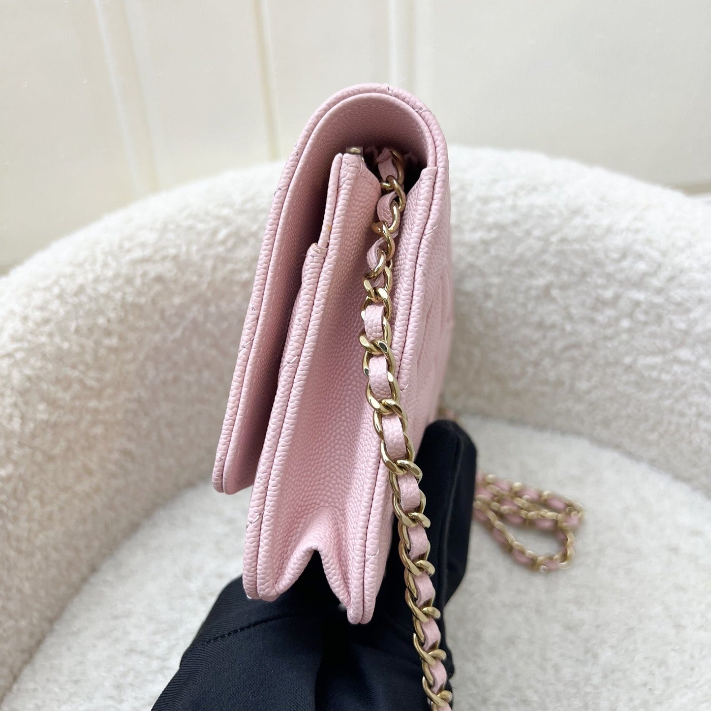 Chanel [BN - Local Set - Dec 2022] Classic Wallet on Chain WOC in Pink Caviar LGHW (Model: ) Bag