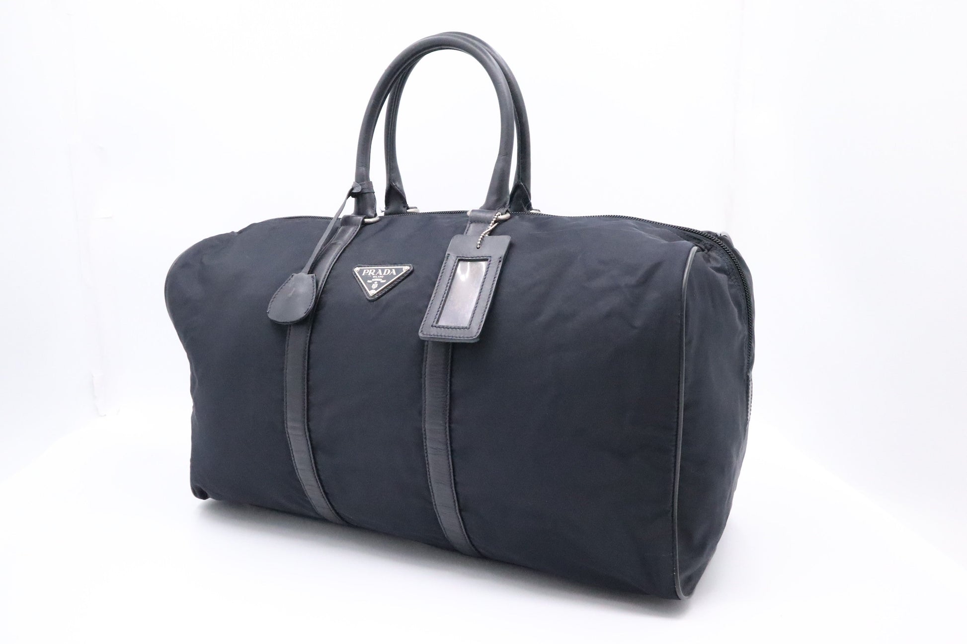 Prada Duffle Bag In Navy Canvas Nylon Travel Bag