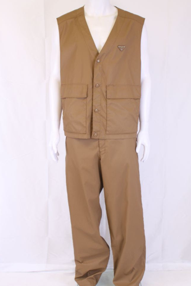 Prada Handbag Waistcoat Tro r Co-Ord XL Nylon Tan
