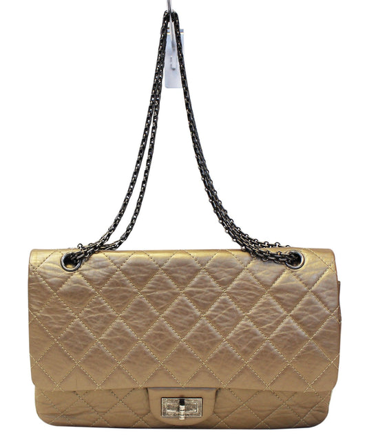 Chanel Bronze Reissue Classic Bag Leather Quilted Shoulder Bag