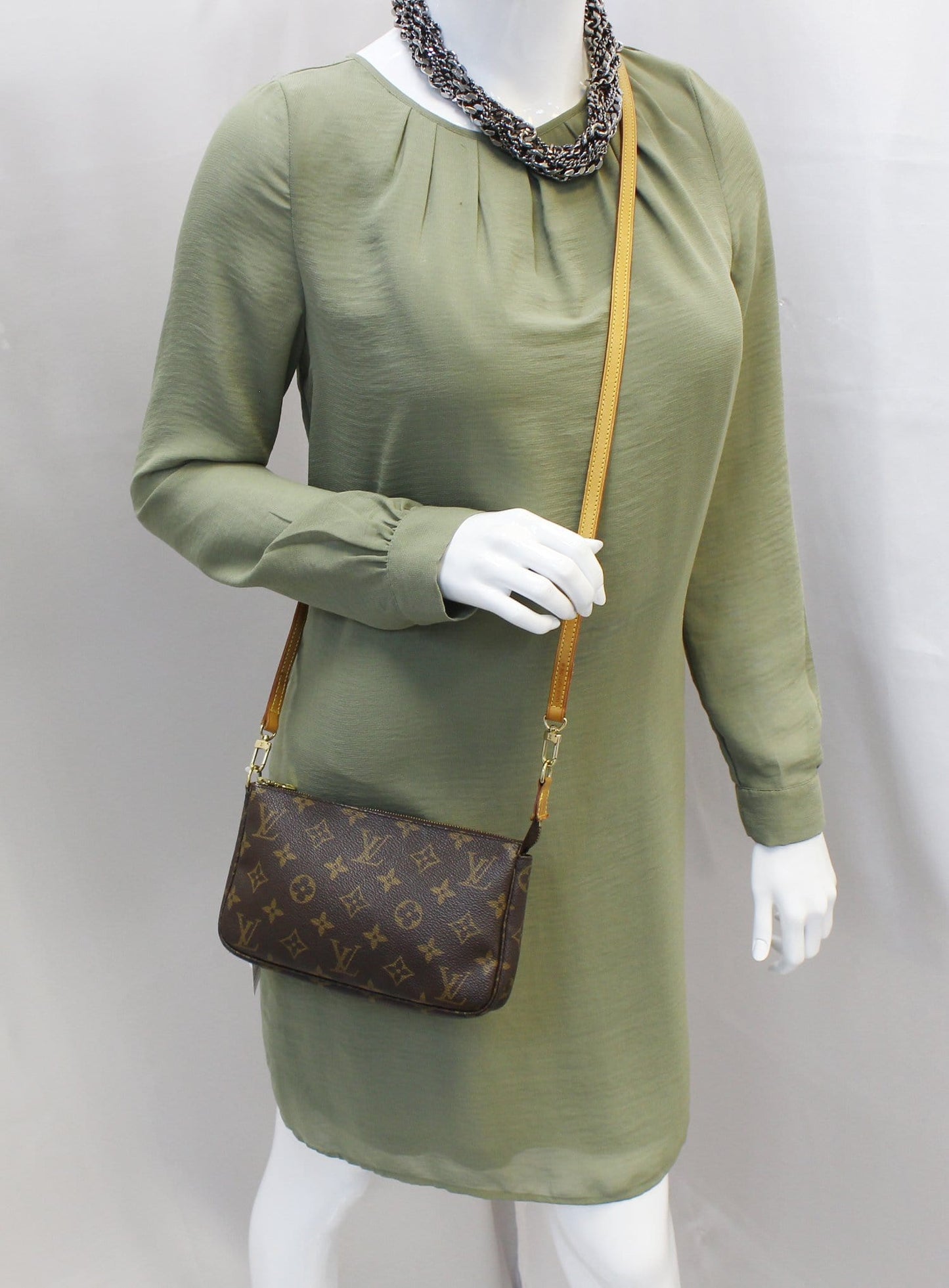 Louis Pochette Accessoires Long Shoulder Pouch Monogram Crossbody Bag