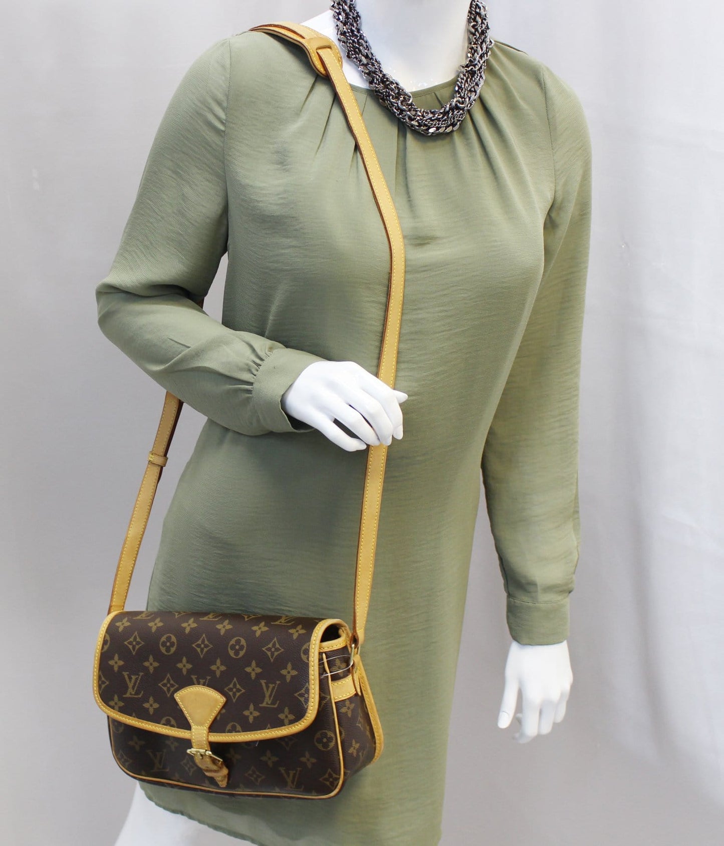 Louis Sologne Crossbody Shoulder Bag Canvas Monogram Crossbody Bag