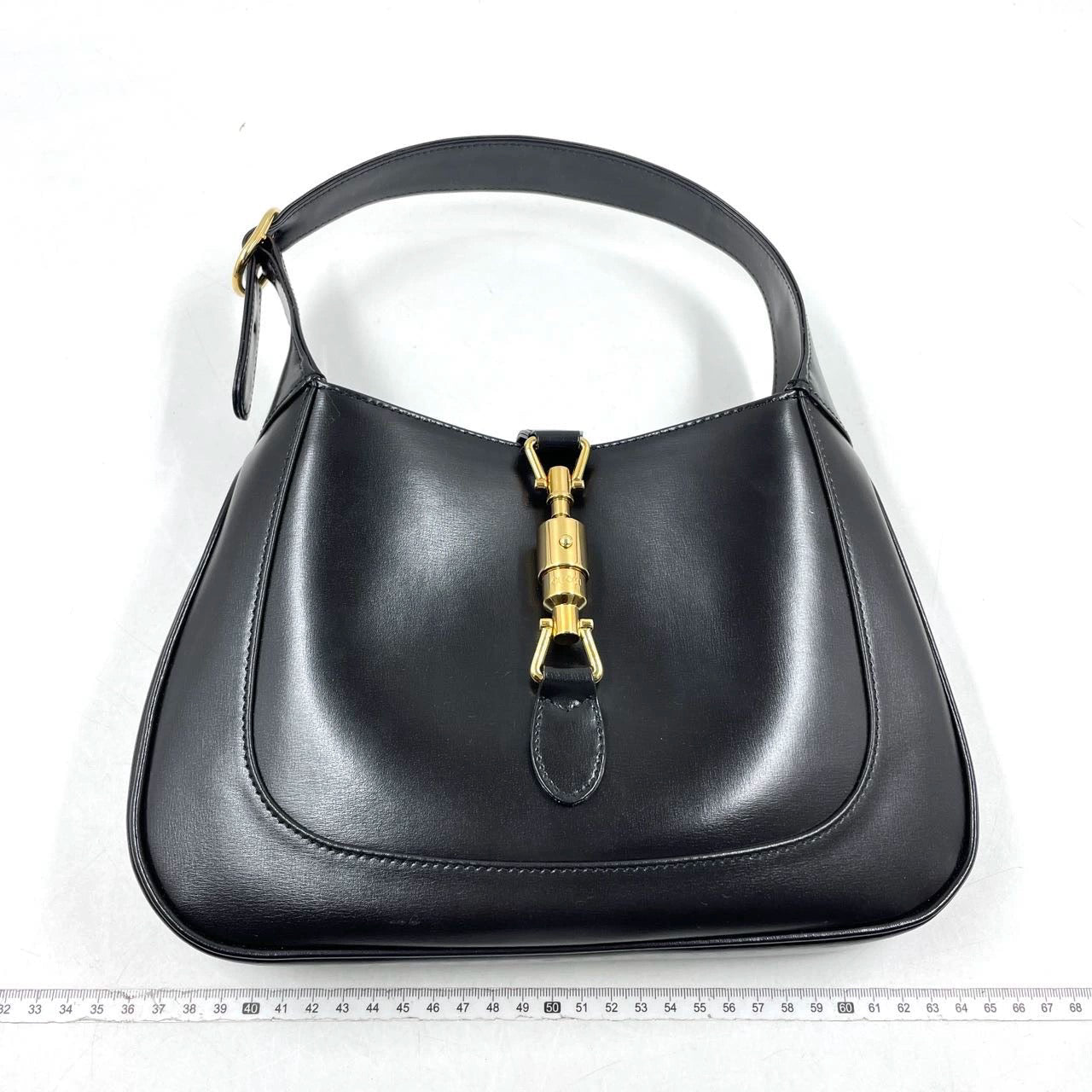 Gucci Jackie Adjustable Strap Leather Black Handbag Adjustable Strap
