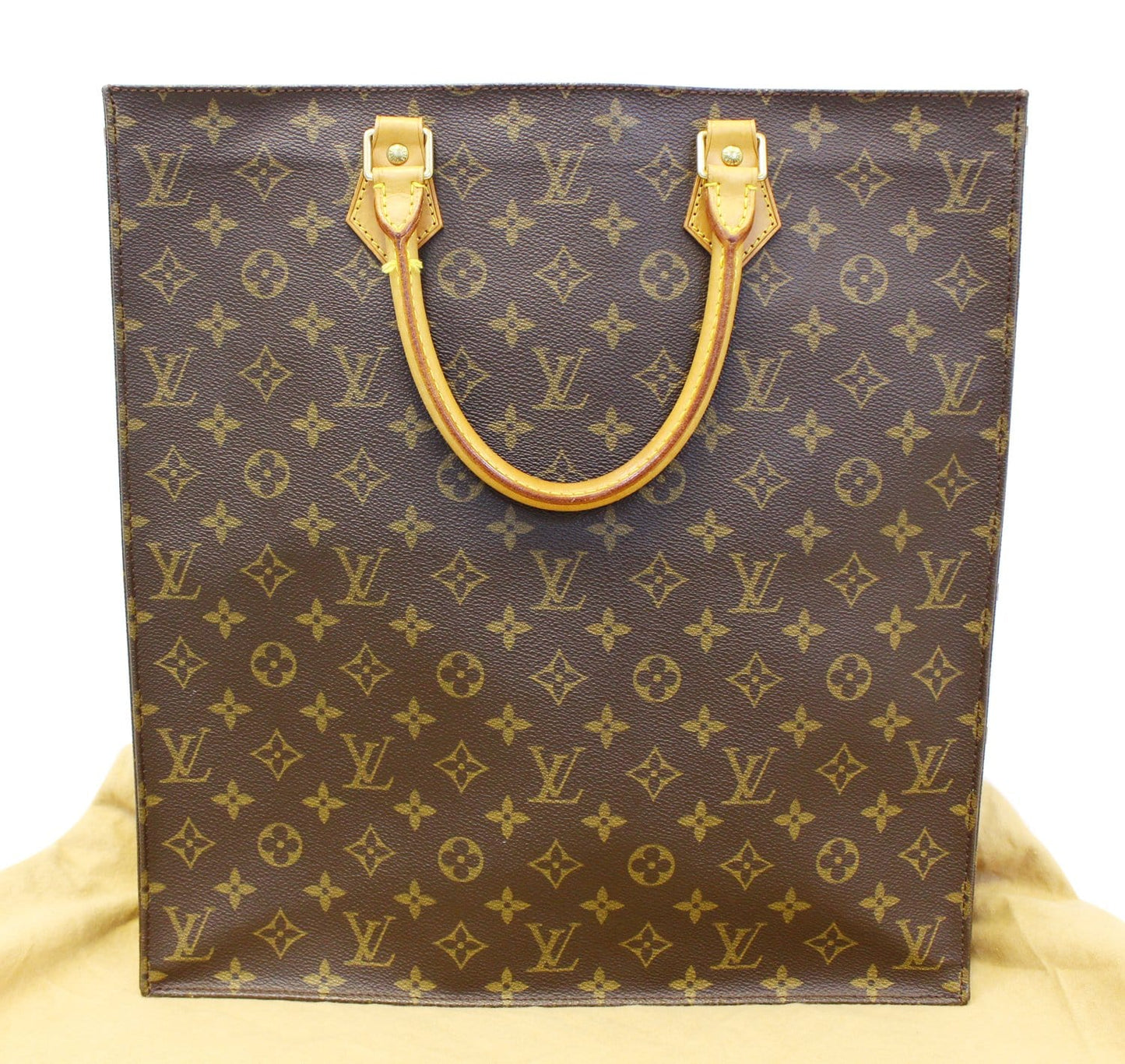 Louis Sac Plat Tote Bag Canvas Monogram