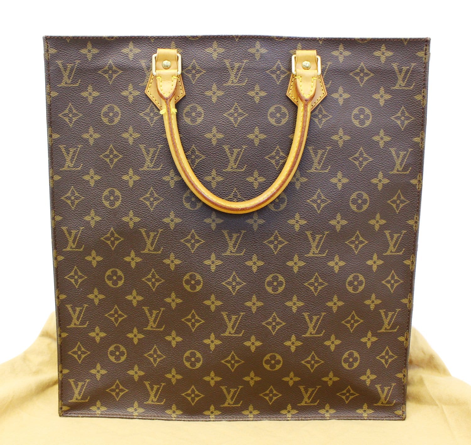 Louis Sac Plat Tote Bag Canvas Monogram