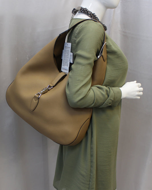 Gucci Jackie Soft Hobo Bag Last Call Leather Beige Travel Bag