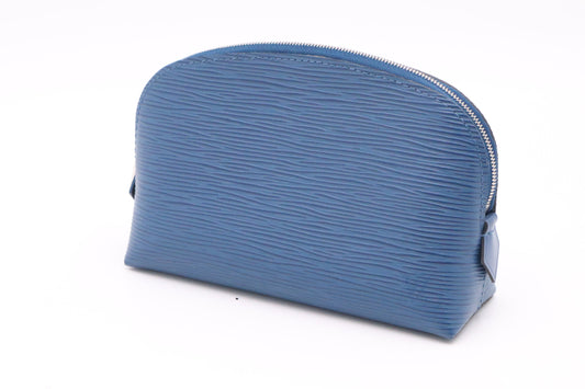 Louis Vuitton Pochette Cosmetique Epi Leather Blue Clutch Bag