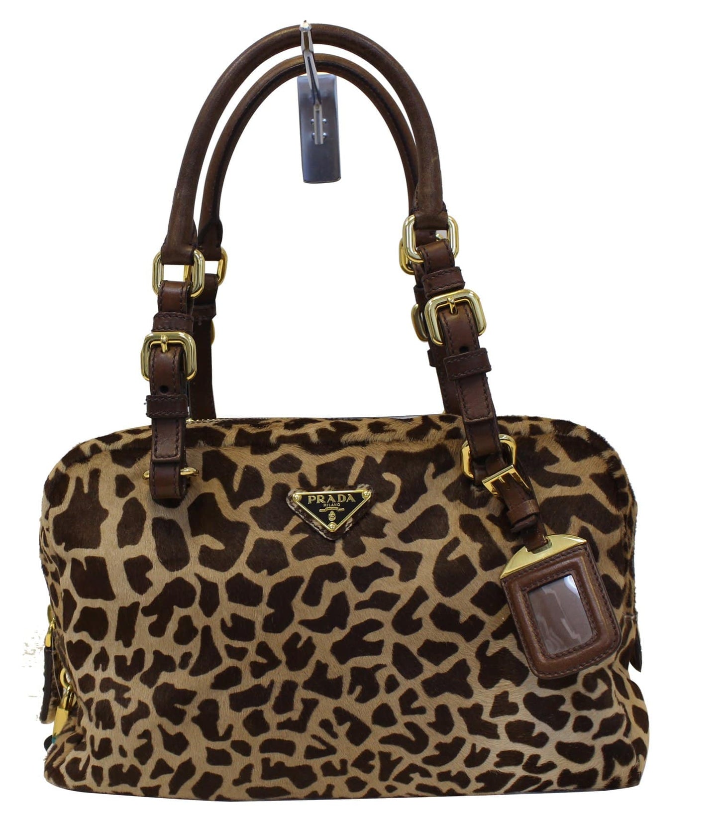 Leopard Printed Calf Hair Shoulder Bag