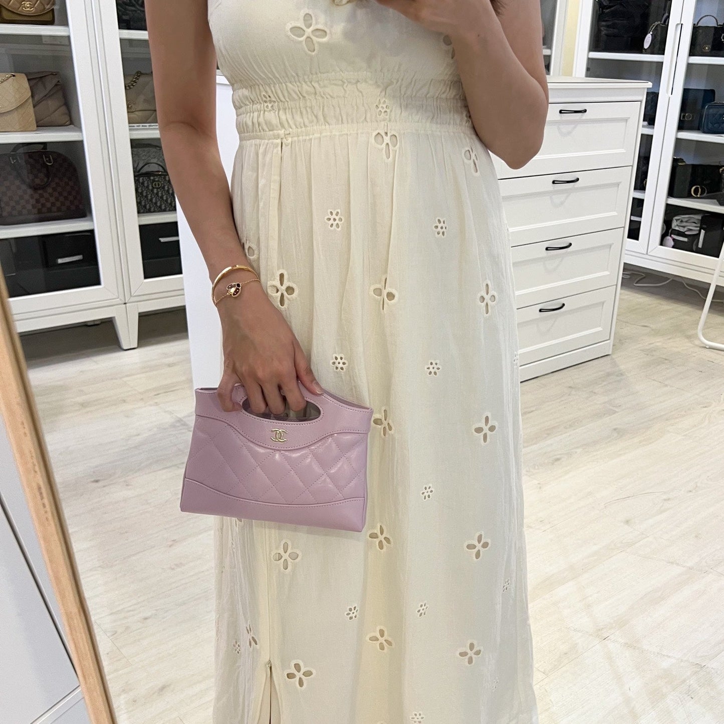 Chanel 31 Nano Shopping in Lilac Shiny Calfskin and LGHW (Model: ) Accessory