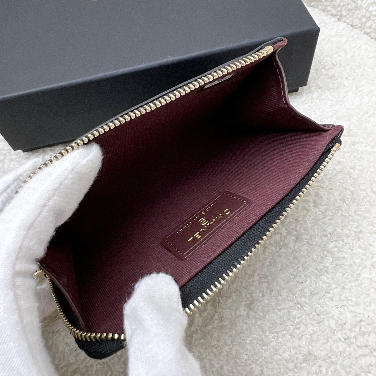Chanel Zipped Card Holder with Coin Compartment in Black Caviar and GHW (Model: )