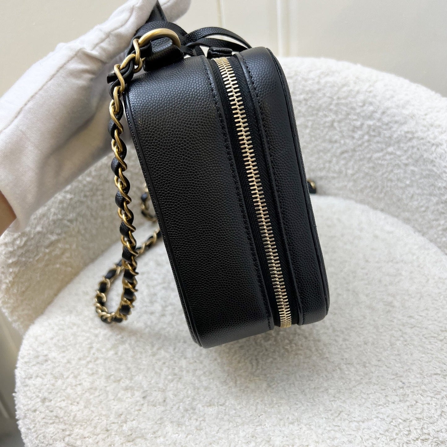 Chanel Medium Filigree Vanity Bag in Black Caviar, Black Trim and AGHW (Model: )