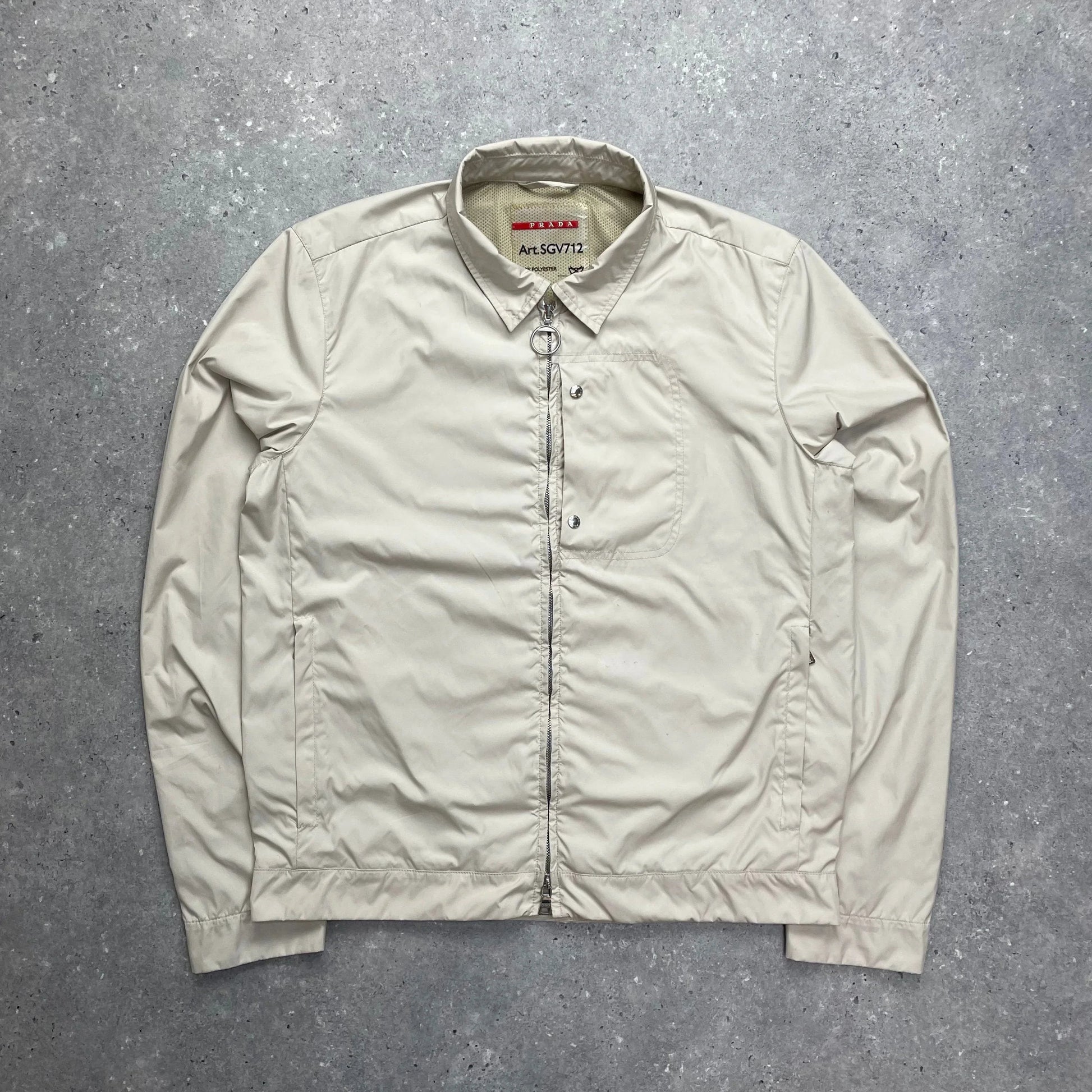 Prada Handbag Harrington Two-Way Jacket Tg50 Cream Zip