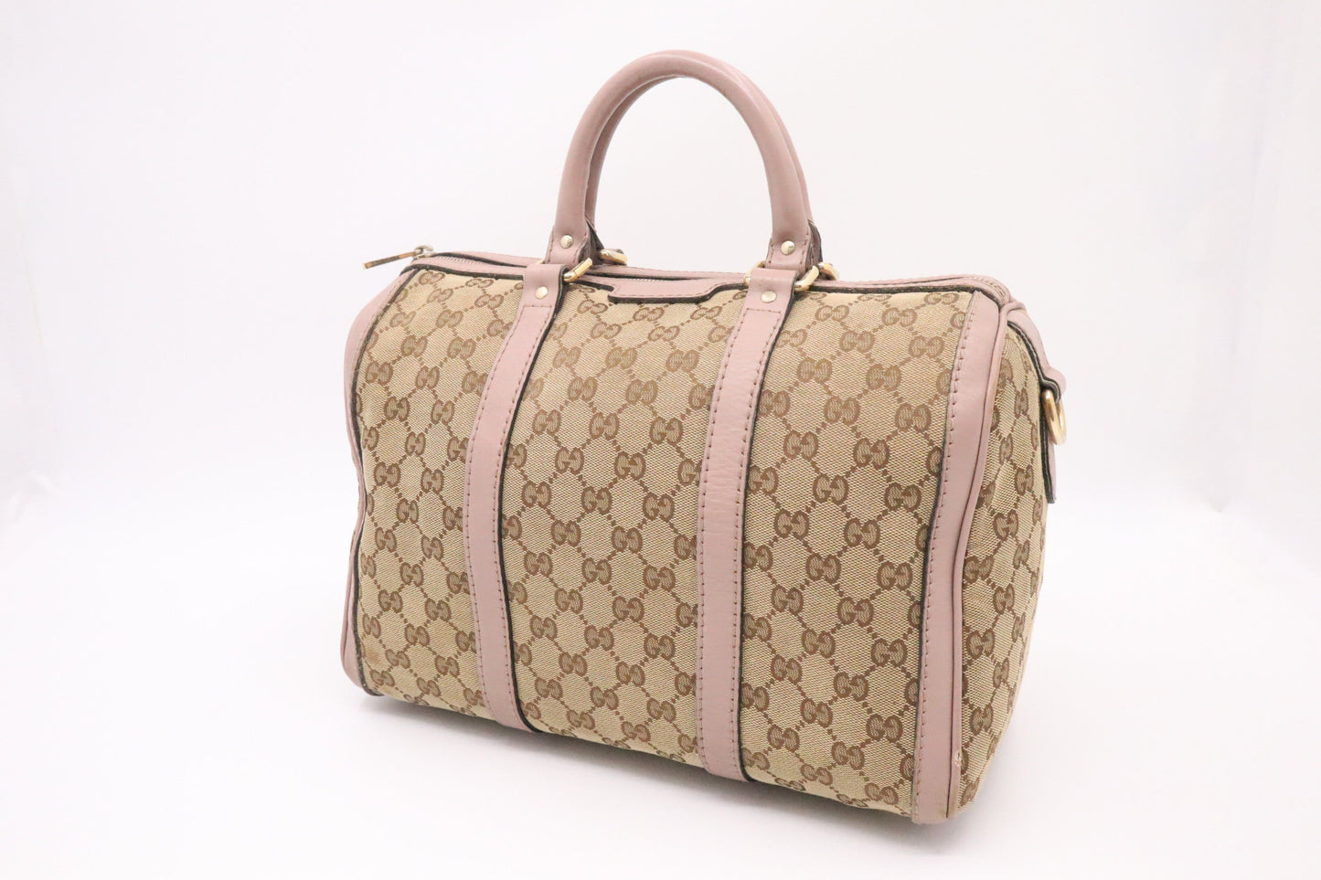 Gucci Boston Bag In And Leather Canvas Travel Bag