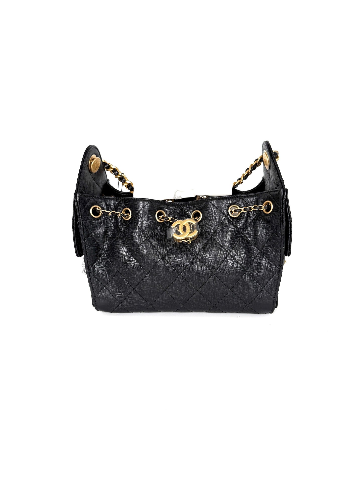 Chanel 25 Mini Black Quilted Caviar Leather Shoulder Bag New with tag