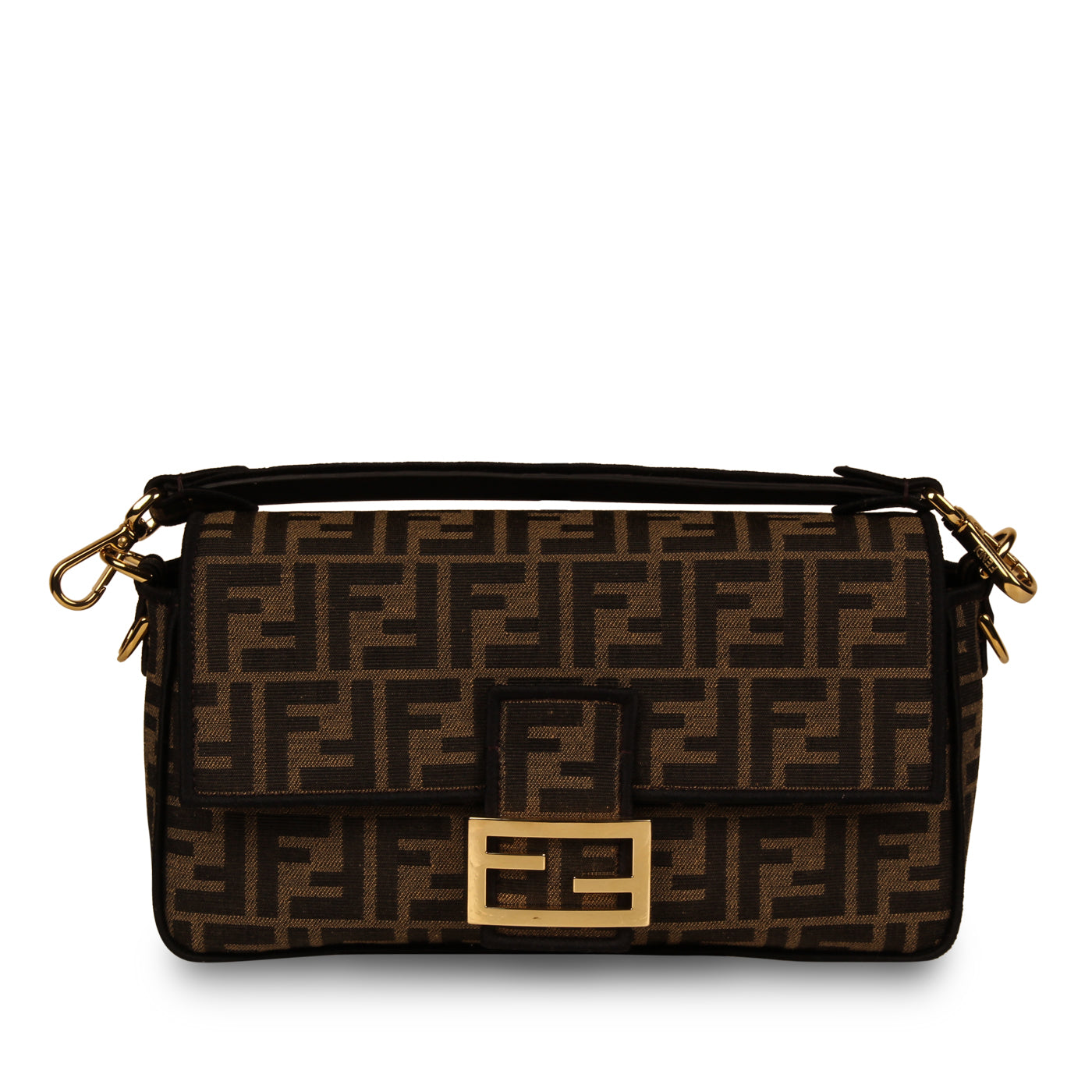 Fendi Zucca Baguette Bag Canvas Medium Shoulder Bag