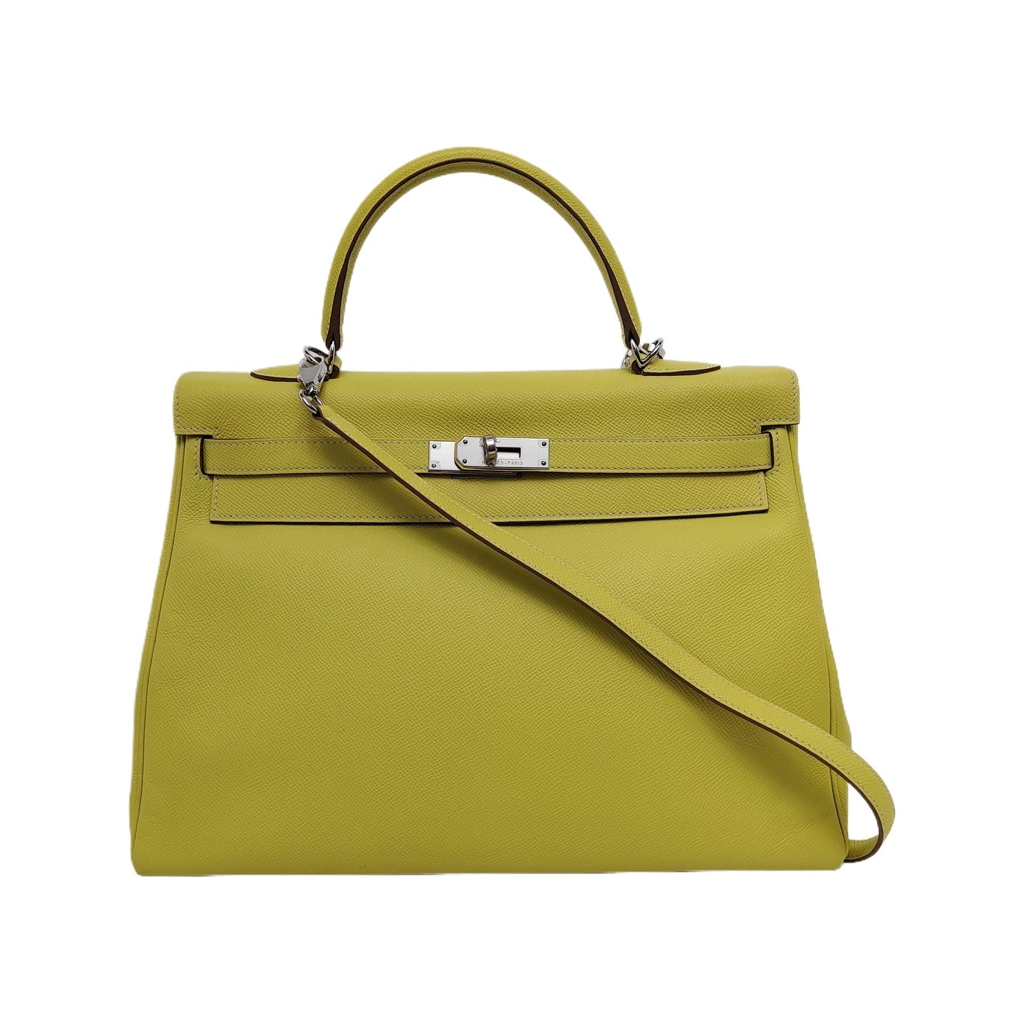 Hermes Kelly Retourne Epsom Yellow R Jaune Bourgeon Leather Travel Bag