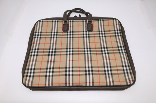 Burberry Travel Garment Bag In Nova Check Canvas Large Travel Bag