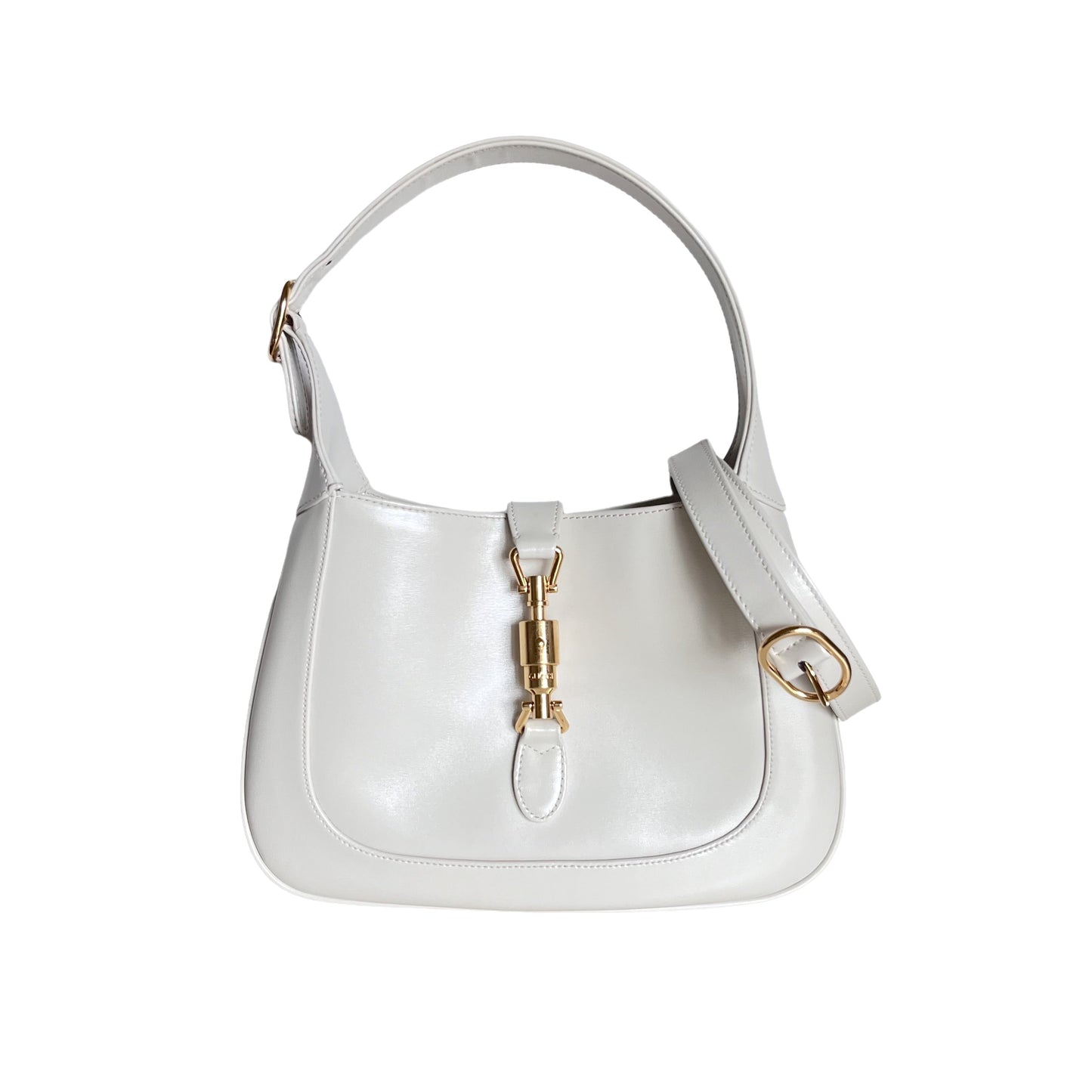 Gucci Jackie Adjustable Strap Size Leather White Small Handbag Small 1