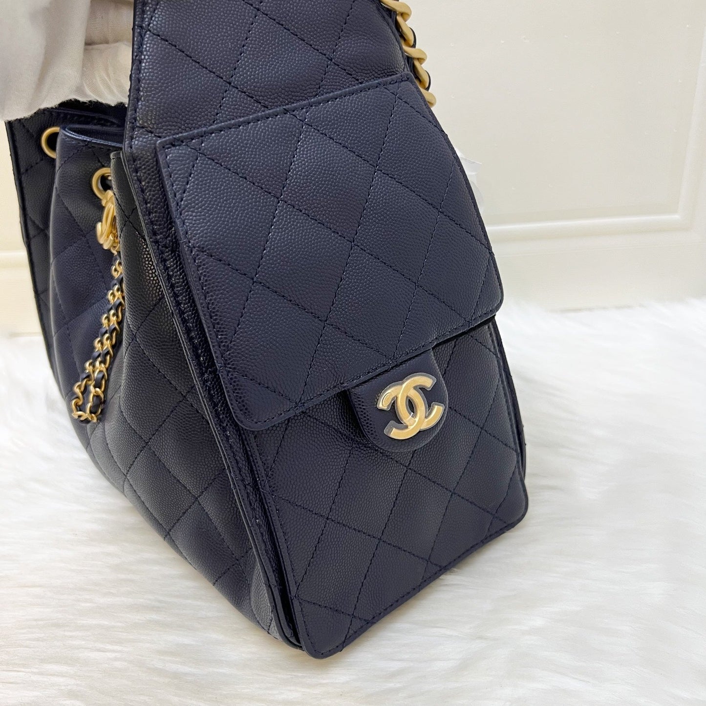 Chanel 25 Small Hobo Bag in Navy Caviar and AGHW