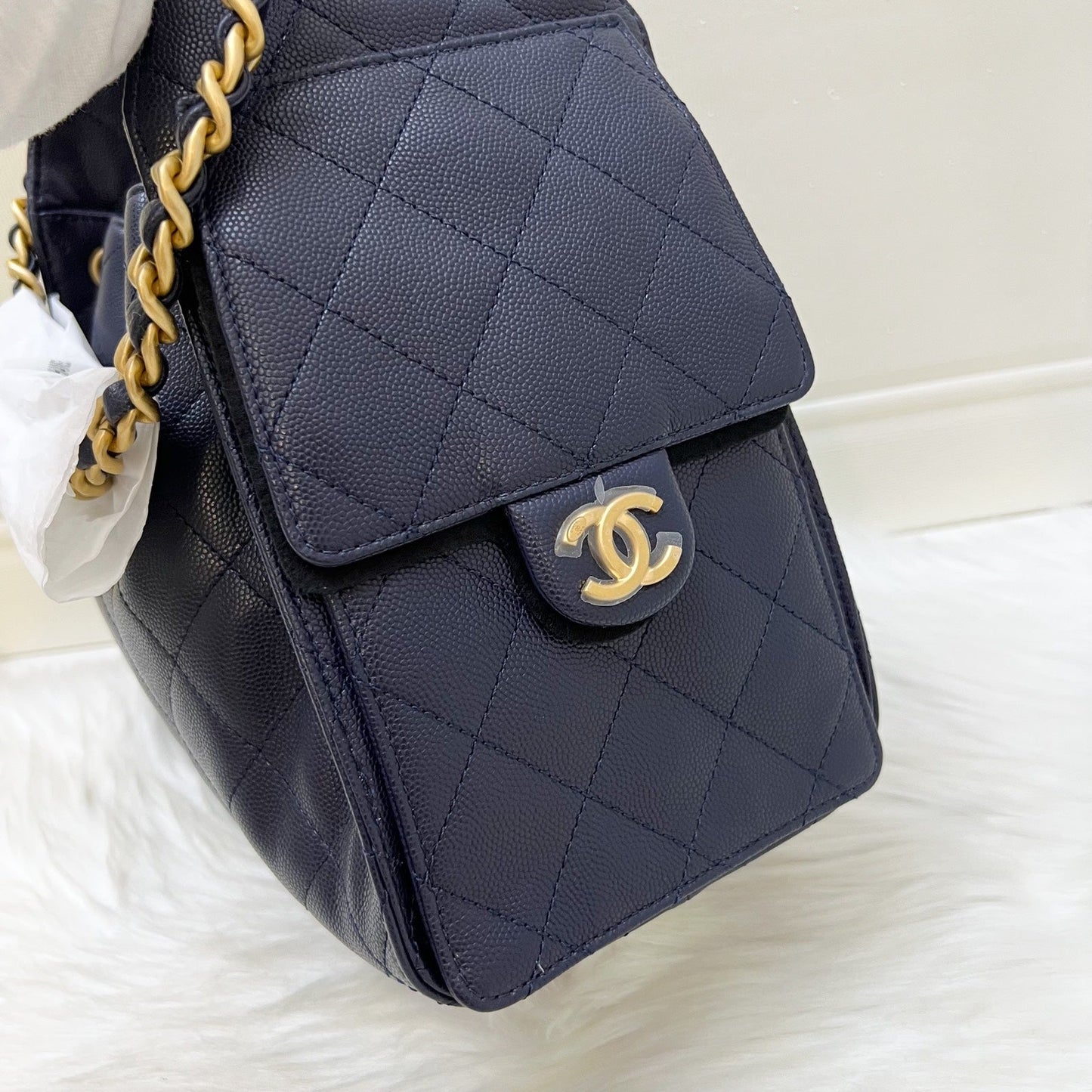 Chanel 25 Small Hobo Bag in Navy Caviar and AGHW