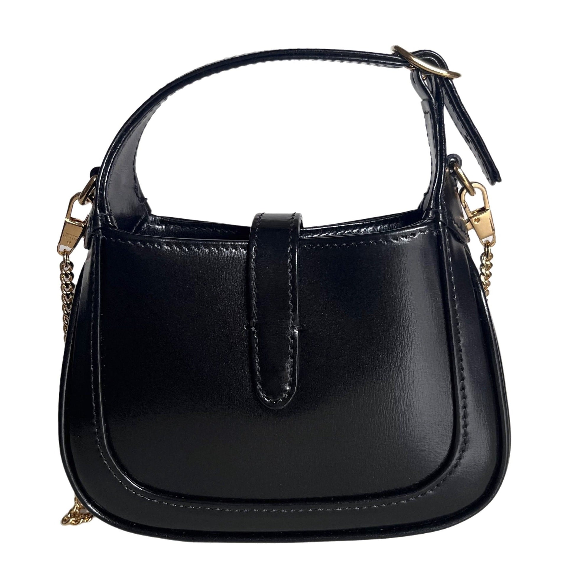 Gucci Jackie Super Strap Leather Black Mini Chain Mini Bag