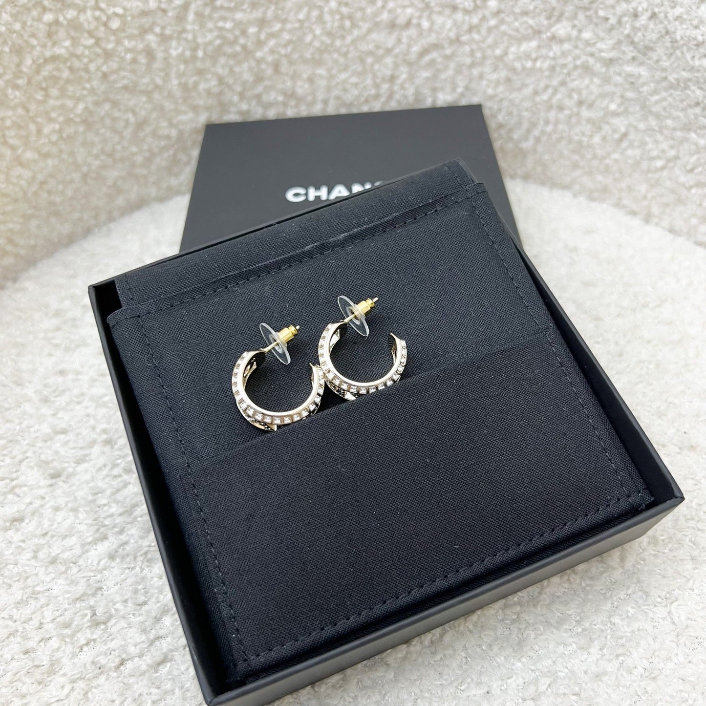Chanel Hoop Earrings with Diamantes and LGHW (Model: ) Jewelry