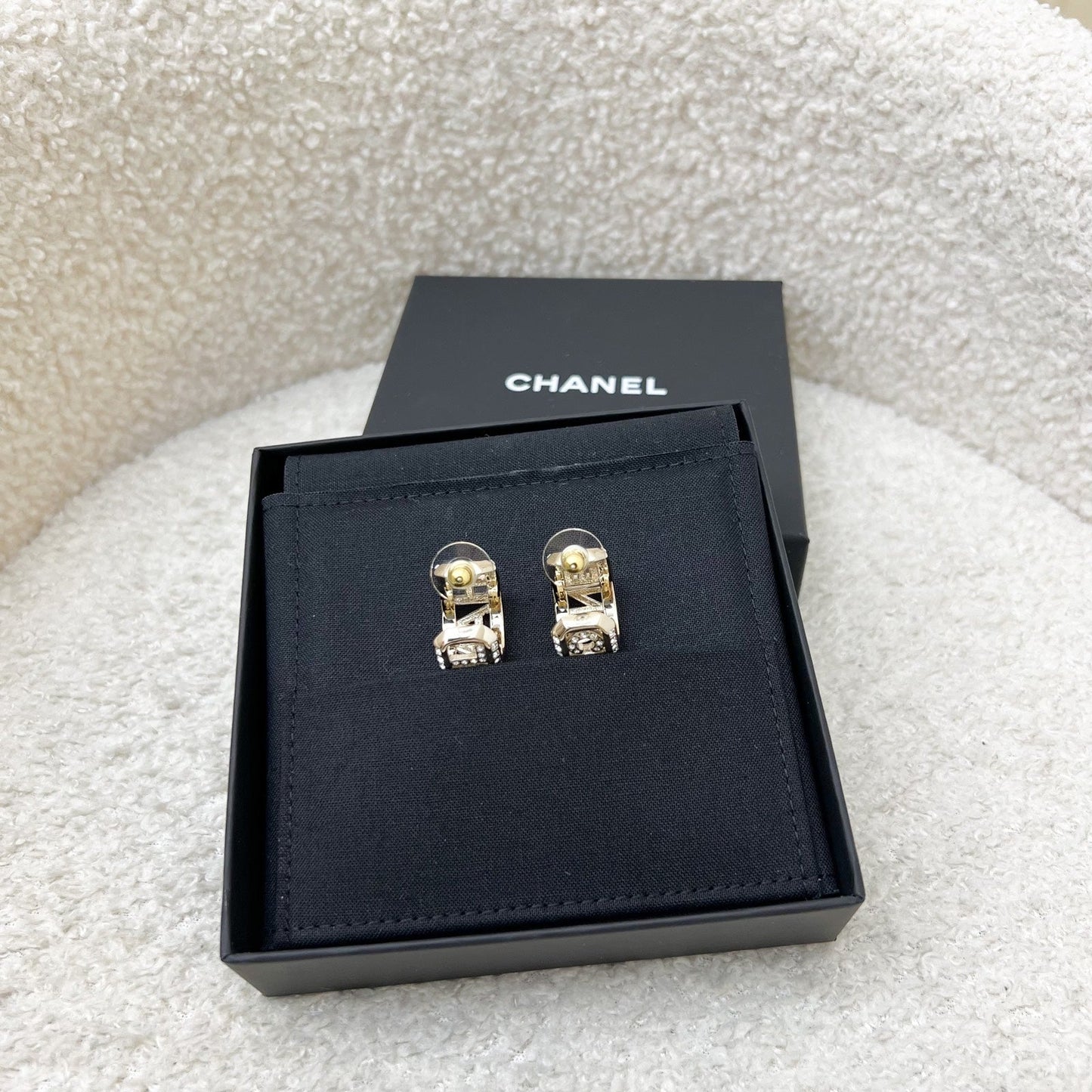 Chanel Hoop Earrings with Diamantes and LGHW (Model: ) Jewelry
