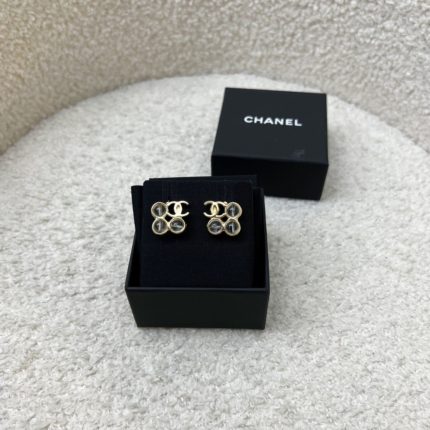 Chanel Resin Bubbles Earrings in LGHW (Model: ) Jewelry