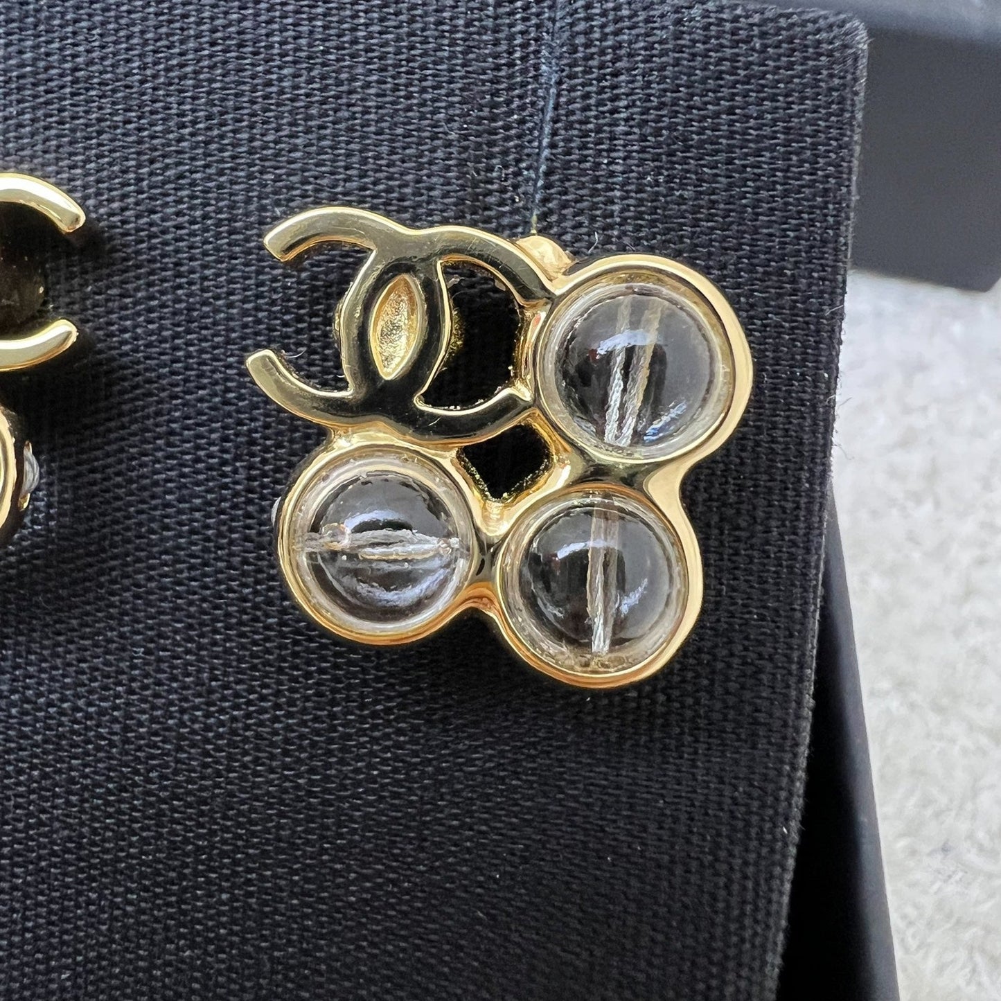 Chanel Resin Bubbles Earrings in LGHW (Model: ) Jewelry