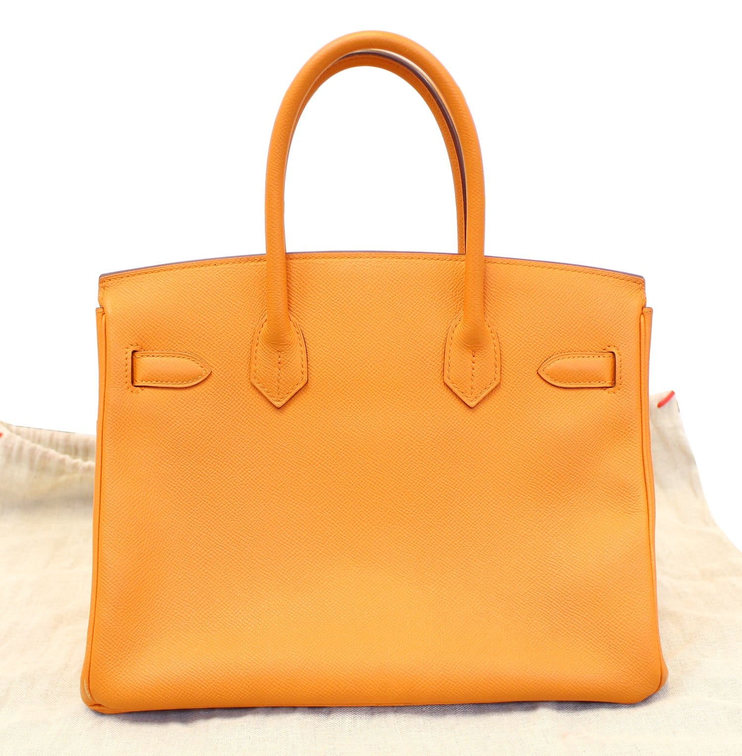 Hermes Birkin Orange Clemence Hardware Bag Silver Travel Bag