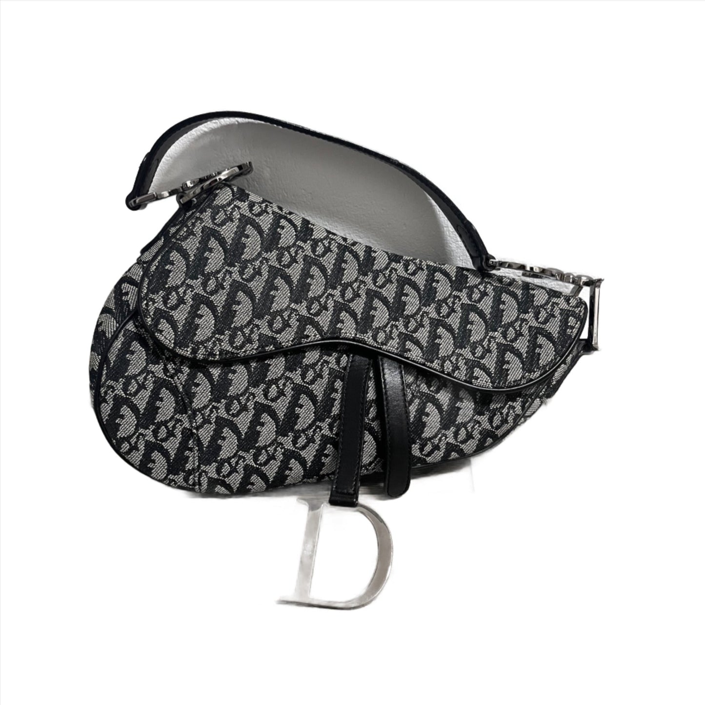 Dior Saddle Oblique Handbag Black Travel Bag
