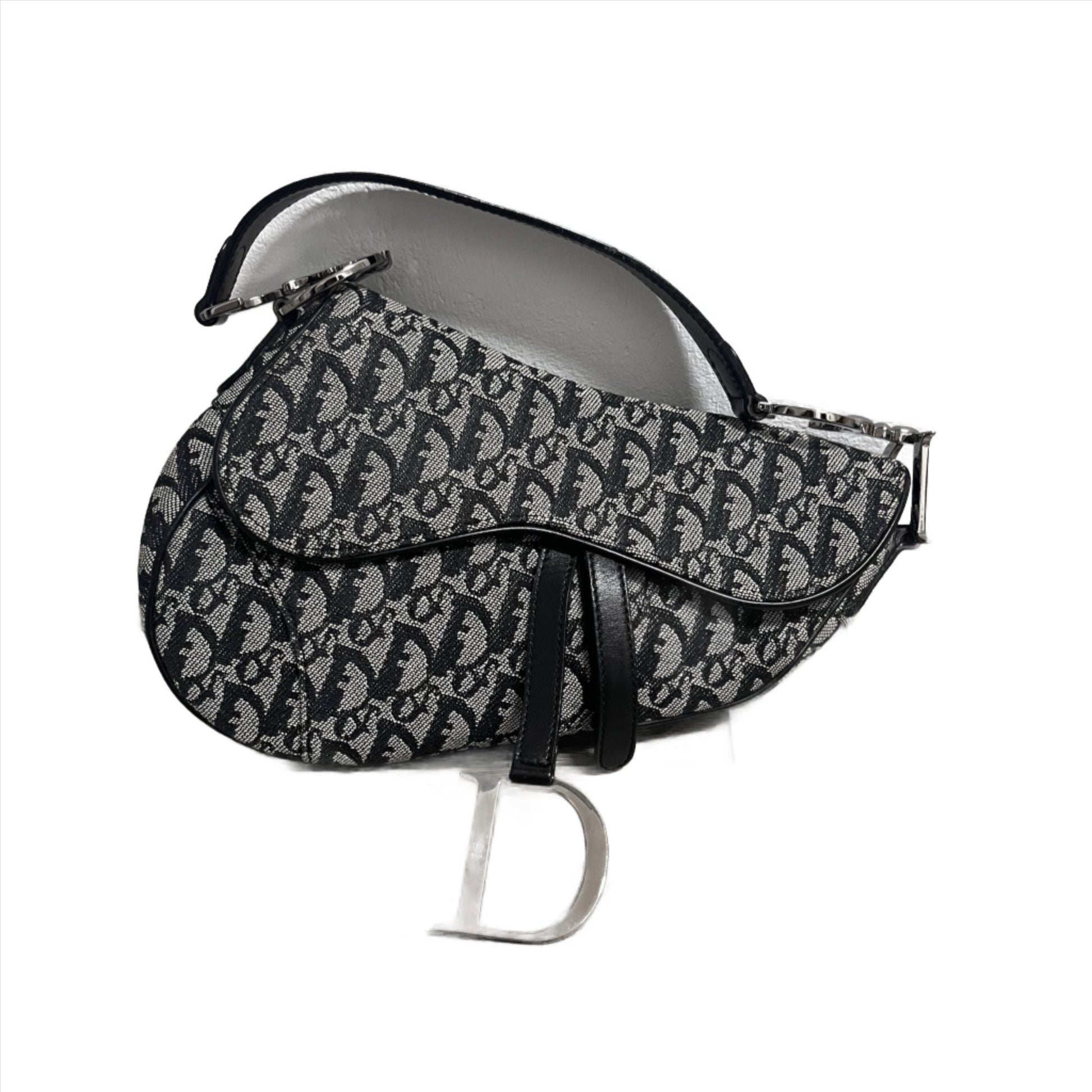 Dior Saddle Oblique Handbag Black Travel Bag