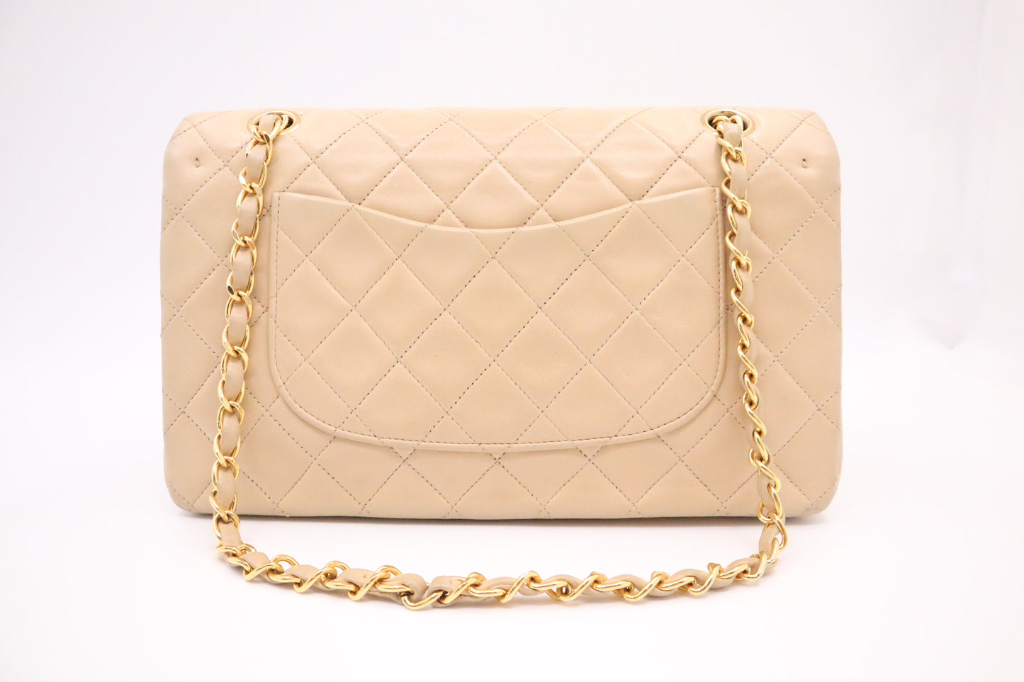 Chanel Double Flap MattelassÃ© Beige Leather Handbag
