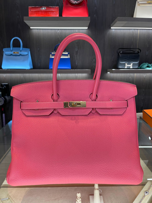 Gucci Hermes Birkin Lipstick Togo Hardware Handbag Gold Travel Bag