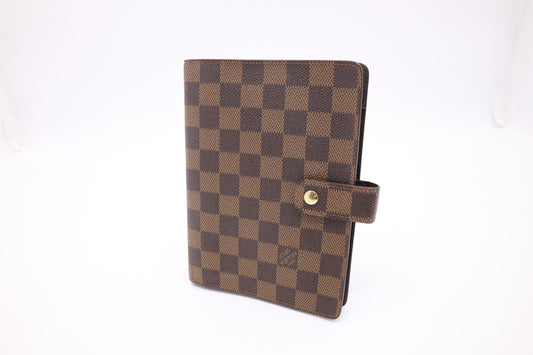 Louis Vuitton Agenda MM Ebene Damier Canvas Handbag Ebene Canvas